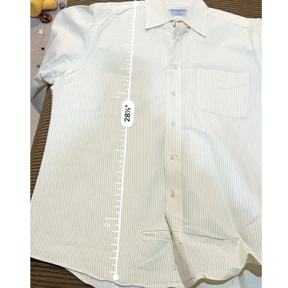 Abercrombie & Fitch Vintage Striped Cotton Button‎ Down Shirt Yellow White 15.5